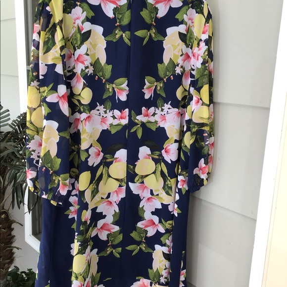 Ave-mended New York co. Womens flowered flowing Dress XXLarge silky polyester - Picture 10 of 13